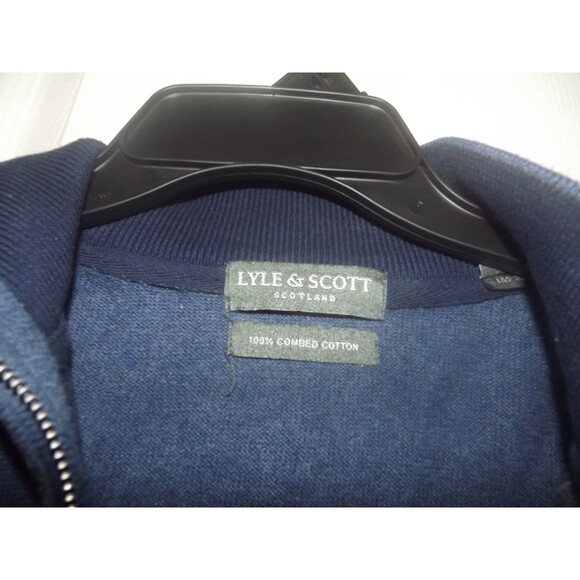 Lyle & Scott Mens Size XL Sweater 100% Combed Cotton Blue Crew Neck Scotland - Picture 3 of 4